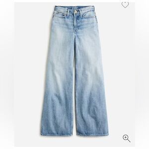 J. Crew High Rise Denim Super Wide-Leg Jeans. Tall, Gold Button Detail.